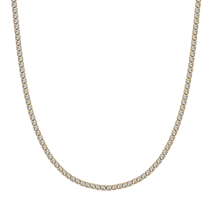 COLLANA TENNIS DONNA IN ACCIAIO CON CRISTALLI BIANCHI DA 4 MM