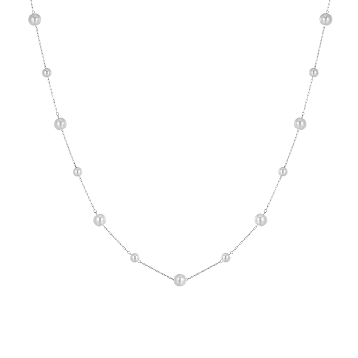 COLLANA DONNA IN ACCIAIO CON PERLE