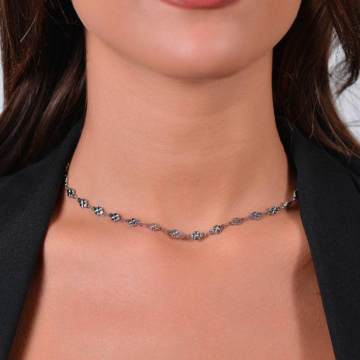 WOMEN'S STEEL FOUR-LEAF CLOVER NECKLACE