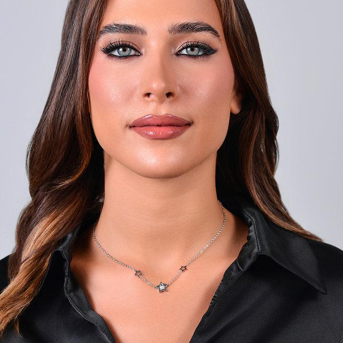 COLLANA DONNA IN ACCIAIO STELLE E ZIRCONI
