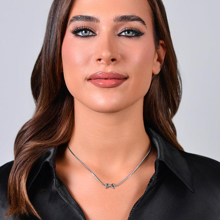 COLLIER NŒUD EN ACIER POUR FEMME