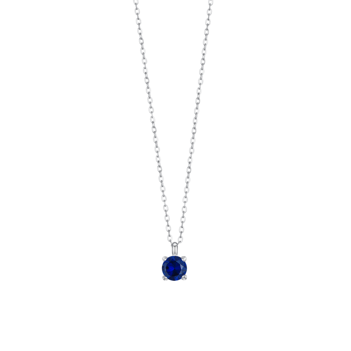 COLLANA DONNA IN ACCIAIO CON ZIRCONE BLU