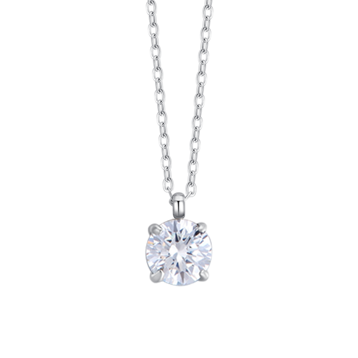 COLLANA DONNA IN ACCIAIO  CON CRISTALLO BIANCO