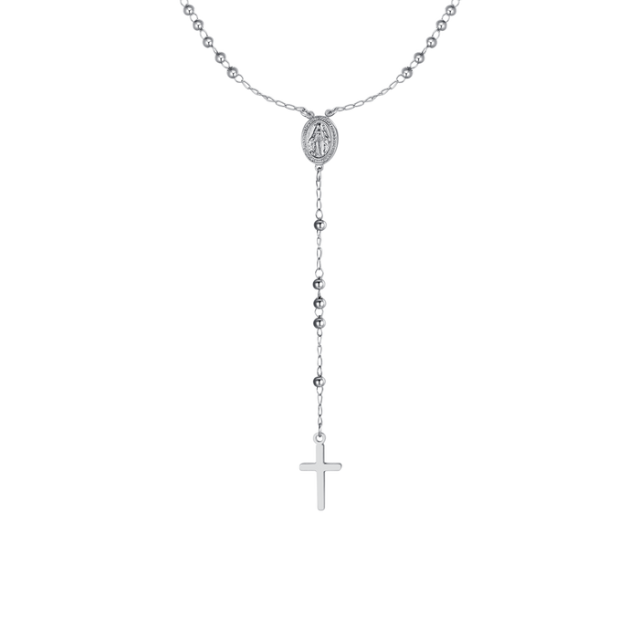 COLLANA DONNA ROSARIO  IN ACCIAIO