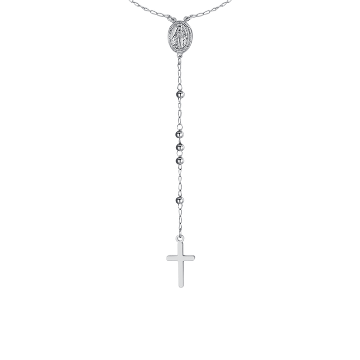 COLLANA DONNA ROSARIO  IN ACCIAIO