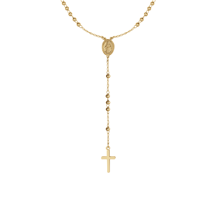 COLLANA DONNA ROSARIO  IN ACCIAIO IP GOLD