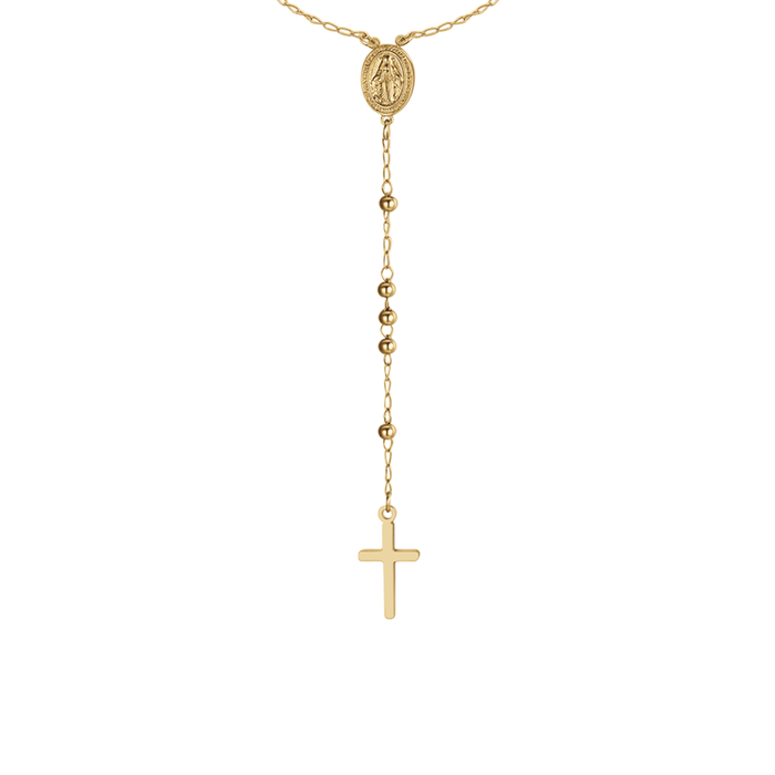 COLLANA DONNA ROSARIO  IN ACCIAIO IP GOLD