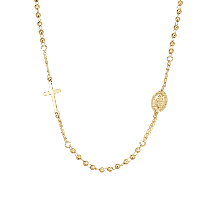 COLLANA DONNA ROSARIO IN ACCIAIO IP GOLD