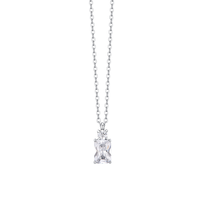 COLLANA DONNA IN ACCIAIO CON ZIRCONI BIANCHI