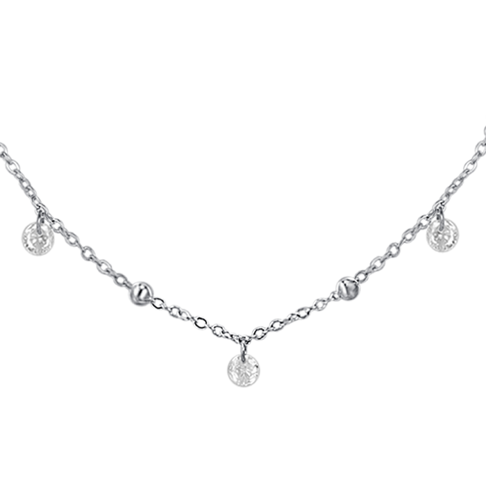COLLANA DONNA IN ACCIAIO CON ZIRCONI BIANCHI