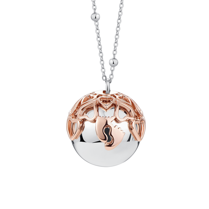 COLLANA CHIAMA ANGELI DONNA IN ACCIAIO, CIONDOLO CON PIEDINI IN METALLO