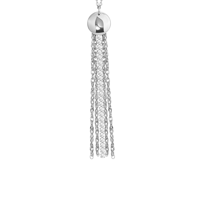 COLLANA DONNA IN ACCIAIO CON ELEMENTO IN ACCIAIO E CRISTALLI BIANCHI