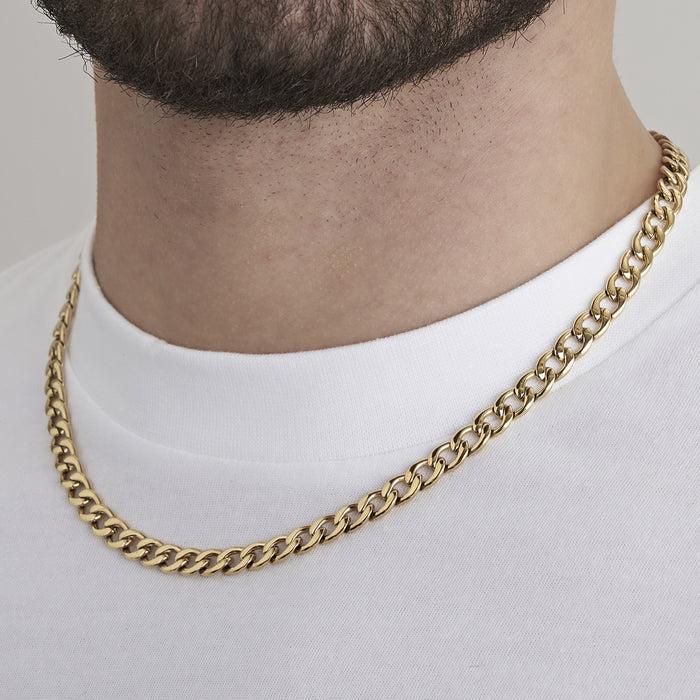 COLLANA UOMO IN ACCIAIO CON MAGLIA GROUMETTE 7 MM
