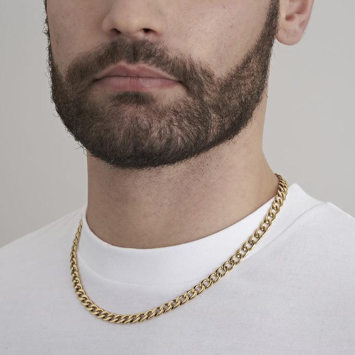 COLLANA UOMO IN ACCIAIO CON MAGLIA GROUMETTE 7 MM