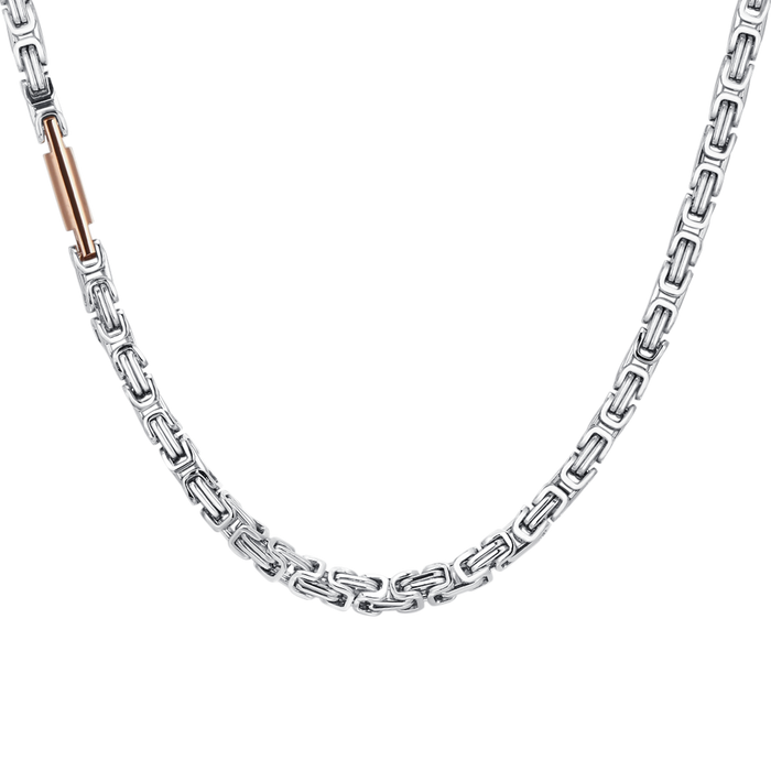 MEN'S NECKLACE IN STEEL ELEMENT IP ROSE