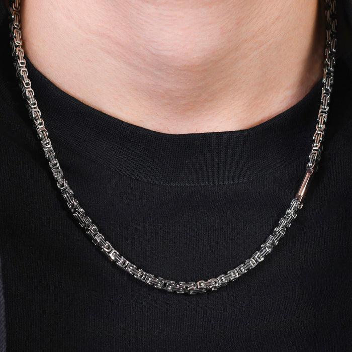 MEN'S NECKLACE IN STEEL ELEMENT IP ROSE