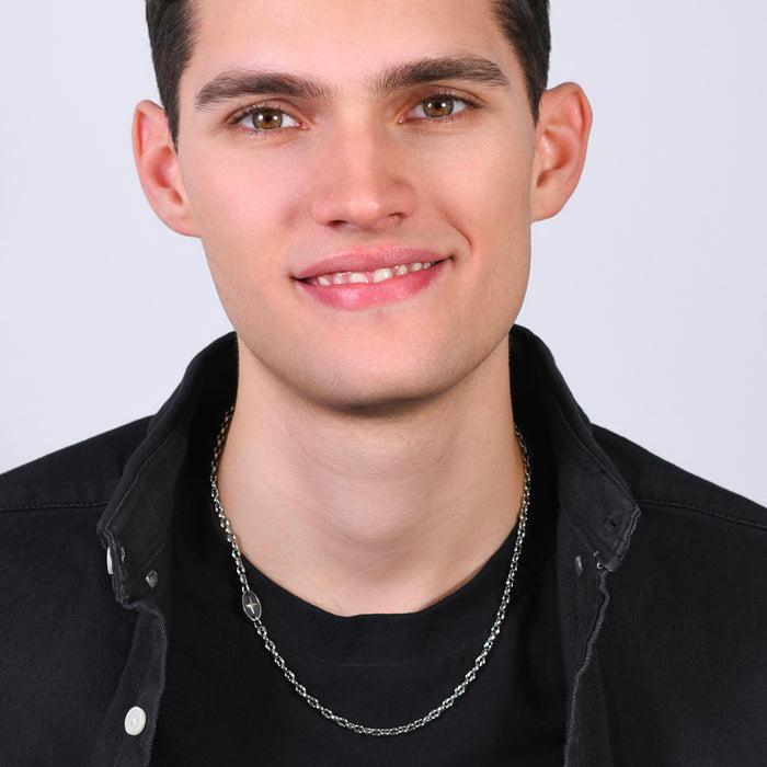 MEN'S STEEL NECKLACE WITH WIND ROSE