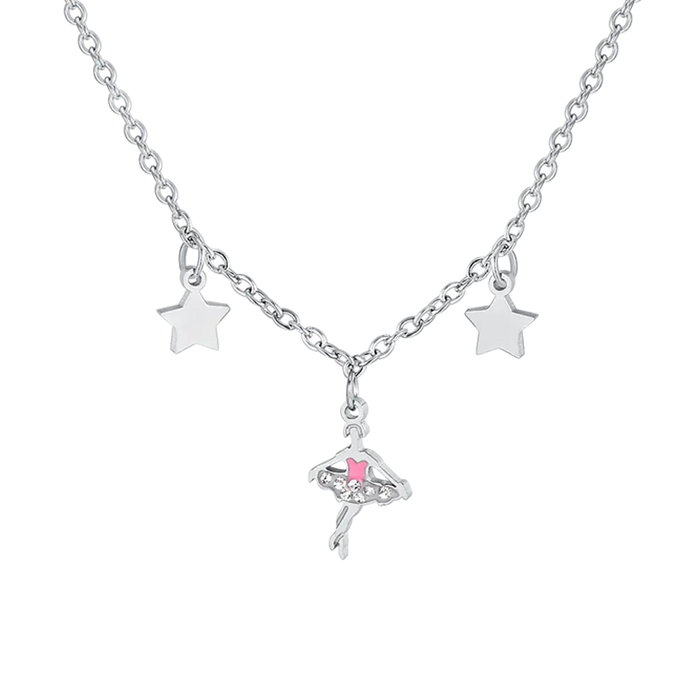 COLLIER EN ACIER POUR FILLE AVEC BALLERINE