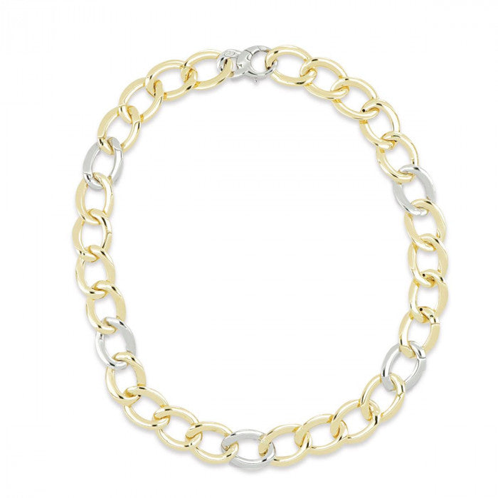 Collana in oro giallo e bianco18kt