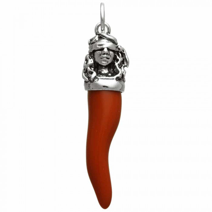 Charm Raspini Red Horn Goddess Luck Large