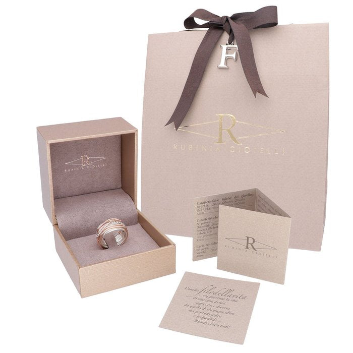 Filodellavita Classic 13 brins en or rose, argent 925 et 16 diamants blancs