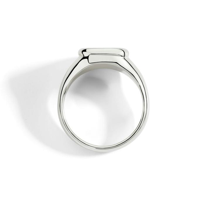 ANELLO SIGILLO ARGENTO & DIAMANTE BIANCO
