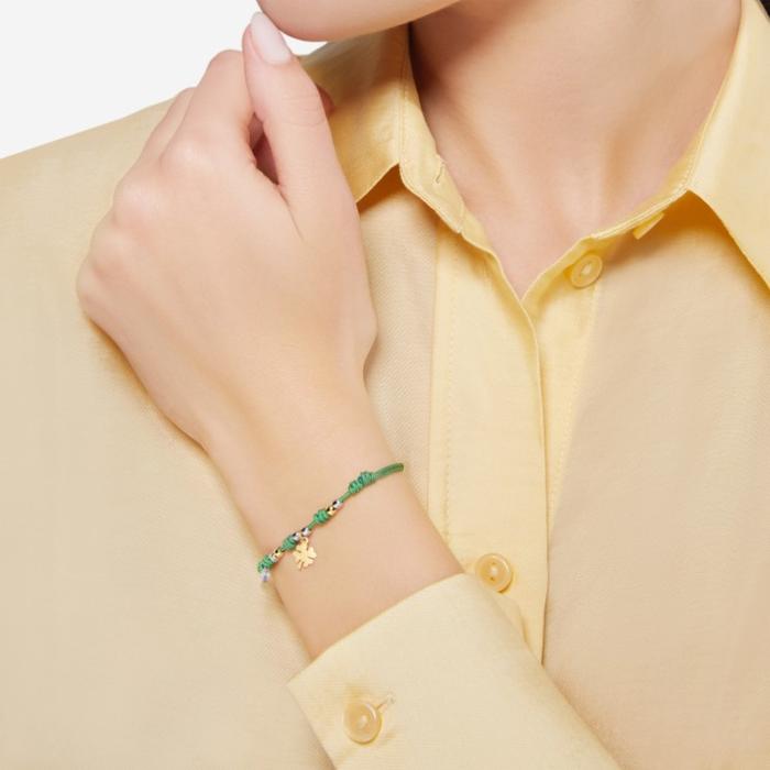 BRACCIALE CORDINO QUADRIFOGLIO