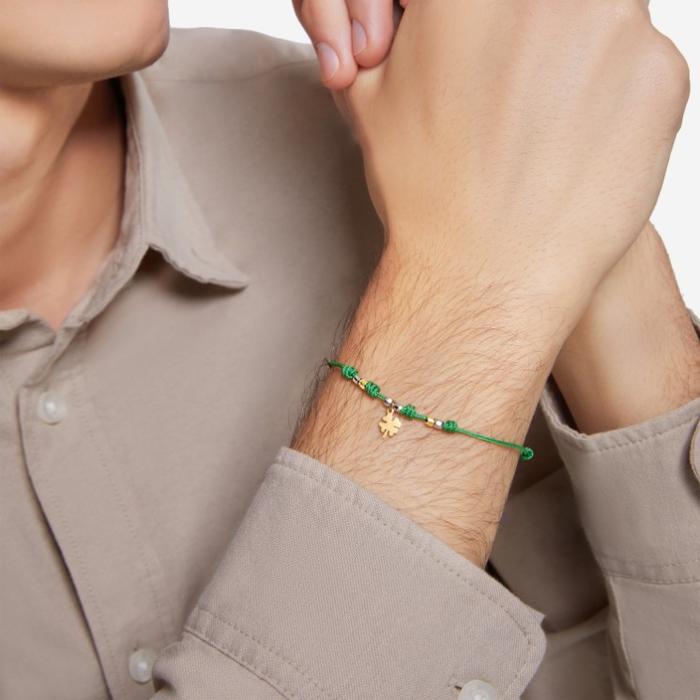 BRACCIALE CORDINO QUADRIFOGLIO