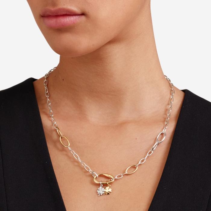 COLLANA ESSENTIALS ARGENTO & ARGENTO DORATO
