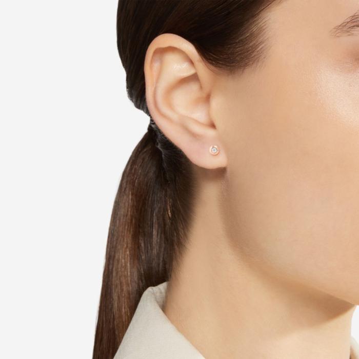 ROSE GOLD &amp; DIAMOND BUBBLE STUD EARRING