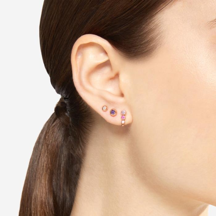 ROSE GOLD &amp; DIAMOND BUBBLE STUD EARRING