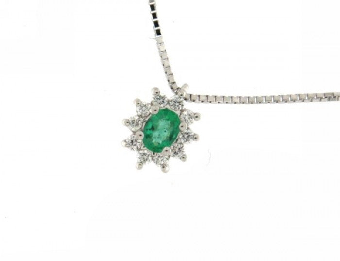 COLLIER ÉMERAUDE ET BR