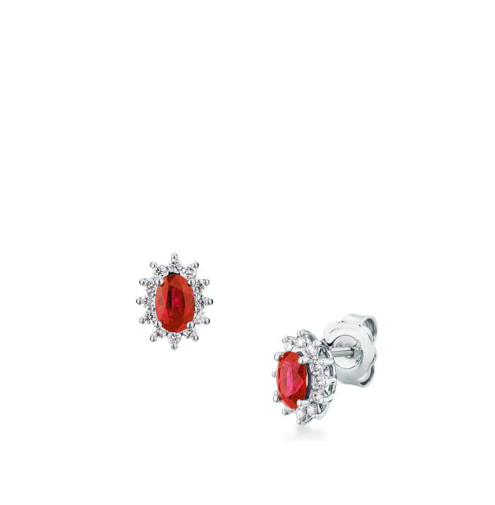BOUCLES D'OREILLES RUBIS ET BR