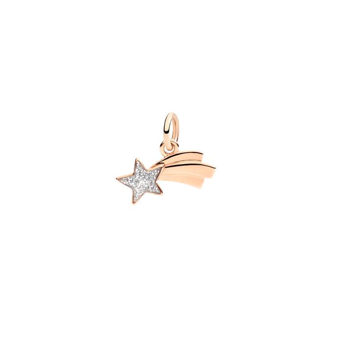 PENDENTIF ÉTOILE COMÈTE OR ROSE ET ÉMAIL