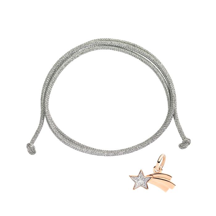 PENDENTIF ÉTOILE COMÈTE OR ROSE ET ÉMAIL