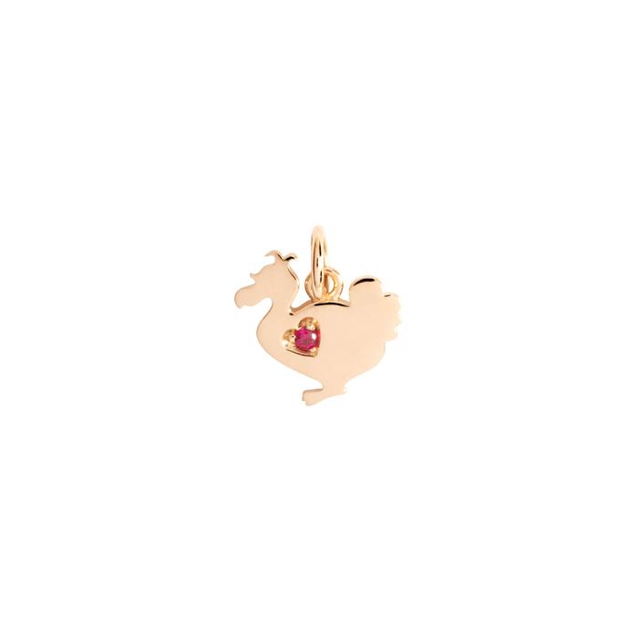 PENDENTIF LADY DODO OR ROSE ET RUBIS
