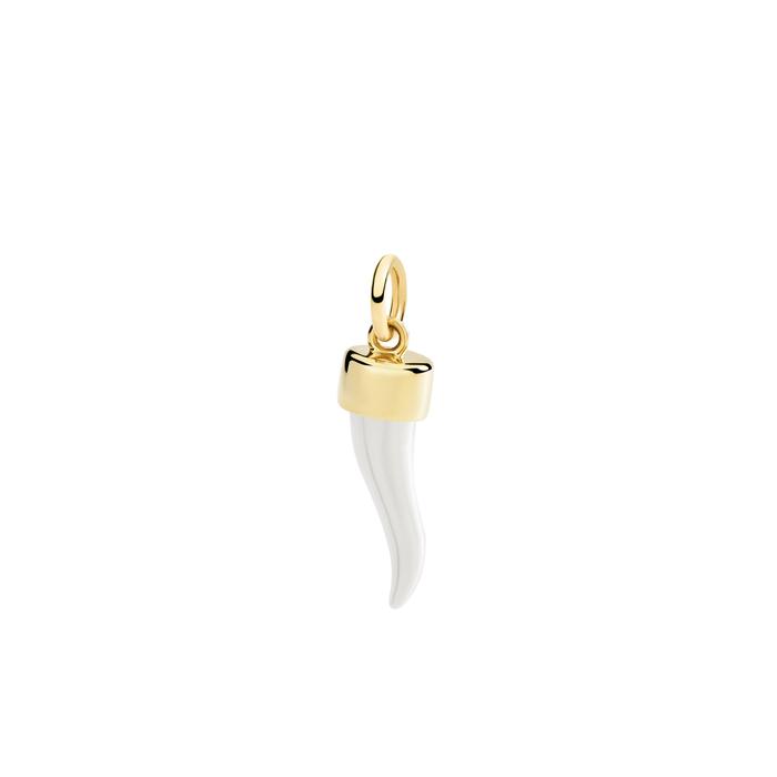 CIONDOLO CORNO ORO GIALLO & ARGENTO