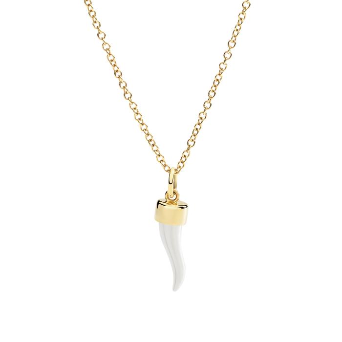 CIONDOLO CORNO ORO GIALLO & ARGENTO