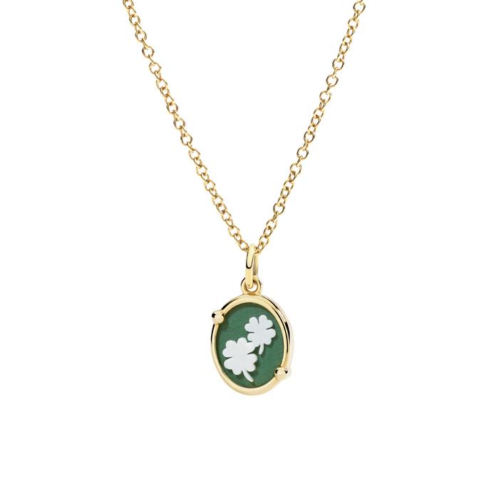 PENDENTIF CAMÉE TRÈFLE À QUATRE FEUILLES