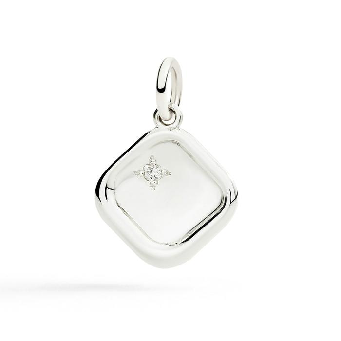 CIONDOLO SIGILLO ARGENTO & DIAMANTE BIANCO
