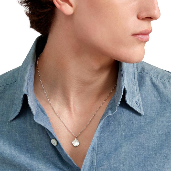 CIONDOLO SIGILLO ARGENTO & DIAMANTE BIANCO