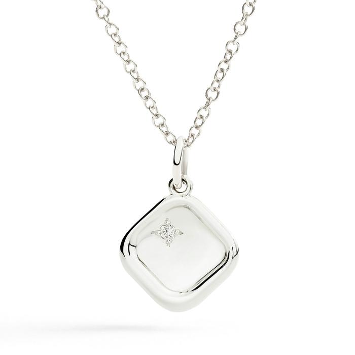 CIONDOLO SIGILLO ARGENTO & DIAMANTE BIANCO