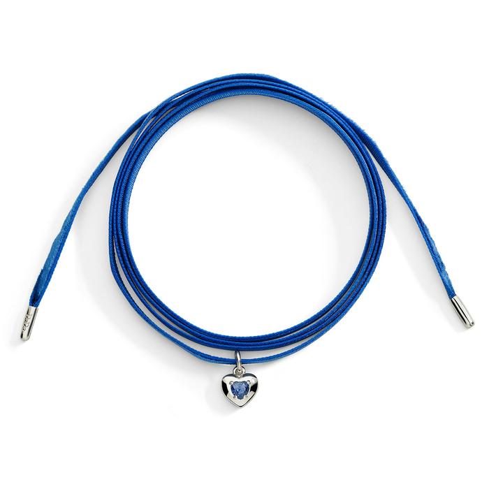 CIONDOLO CUORE ARGENTO & ZAFFIRO SINTETICO