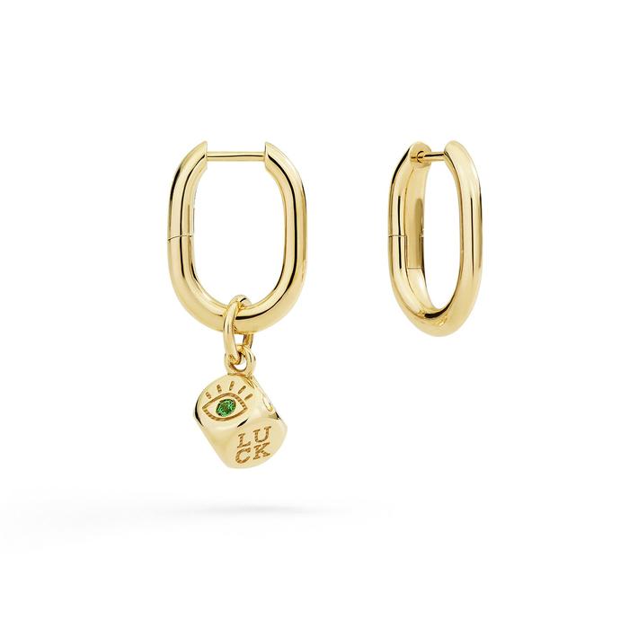 CIONDOLO DADO ORO GIALLO & TSAVORITE