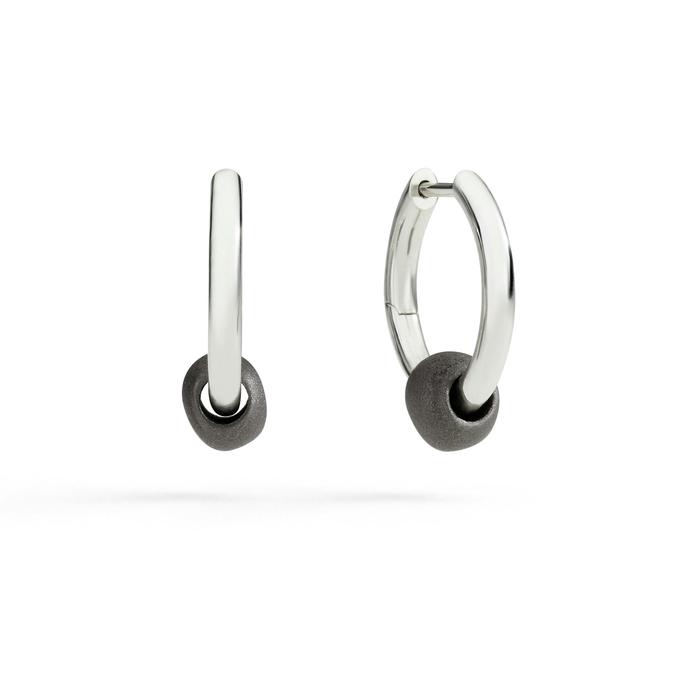 ORECCHINI HOOP PEPITA ARGENTO & TITANIO