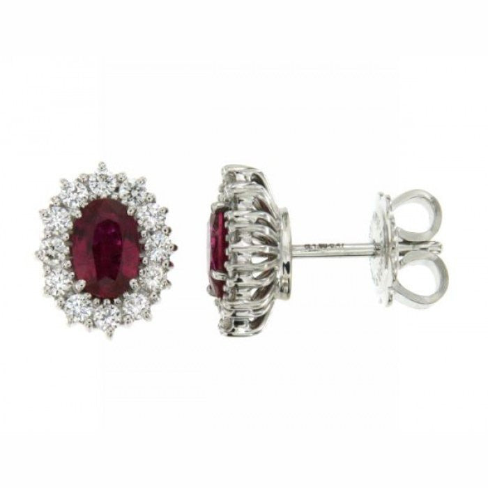 BOUCLES D'OREILLES RUBIS ET BR