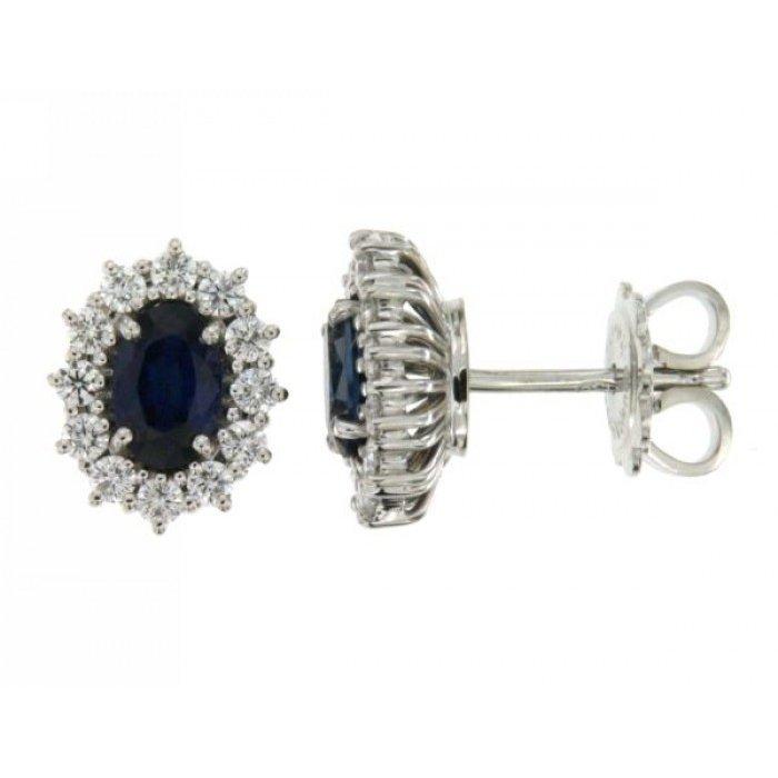 BOUCLES D'OREILLES SAPHIR ET BR