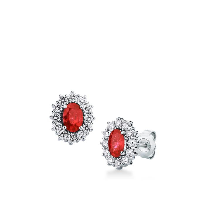 BOUCLES D'OREILLES RUBIS ET BR