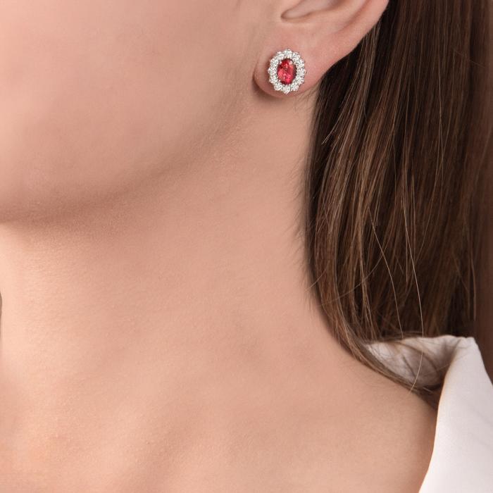 BOUCLES D'OREILLES RUBIS ET BR