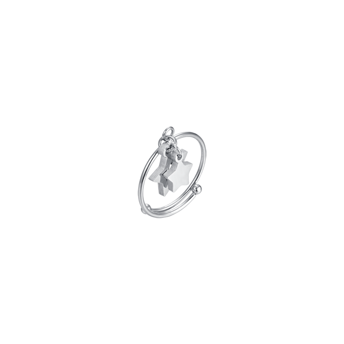 BAGUE EN ACIER POUR FILLE AVEC ÉTOILES